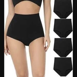 NEW / NWT Women's Wirapra Black Super High-Waisted Cotton Panties